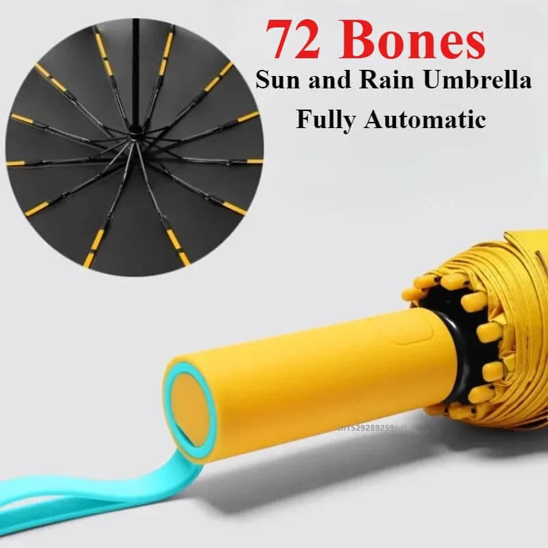 72 os Super fort coupe-vent pliant automatique hommes parapluie renforcé grand imperméable Protection solaire parapluies femmes