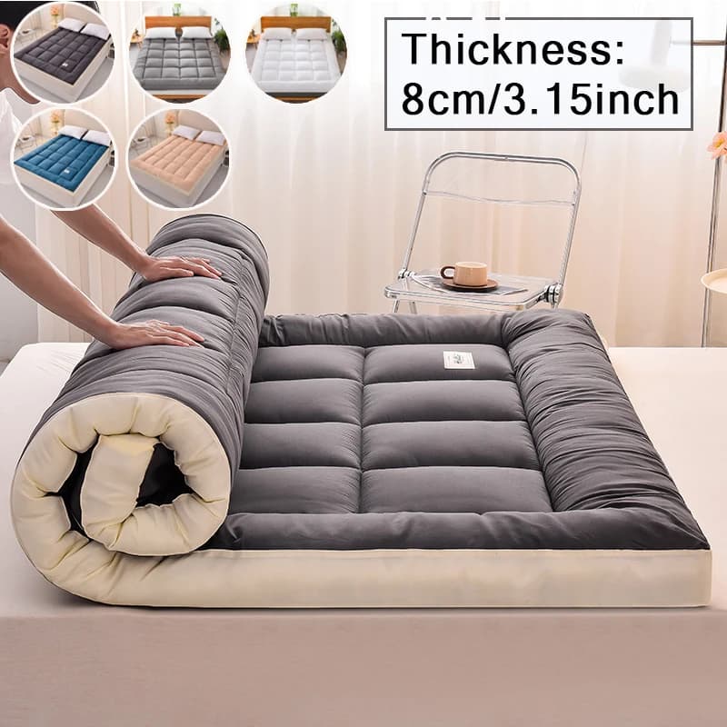 2026 nouveau pliable épaissir moelleux 8cm surmatelas reine quatre saisons doux, matelas, tapis Tatami matelas Futon japonais