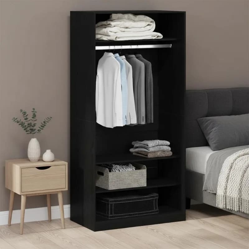 Armoire en chêne noir 100 x 50 x 200 cm Bois d'ingénierie