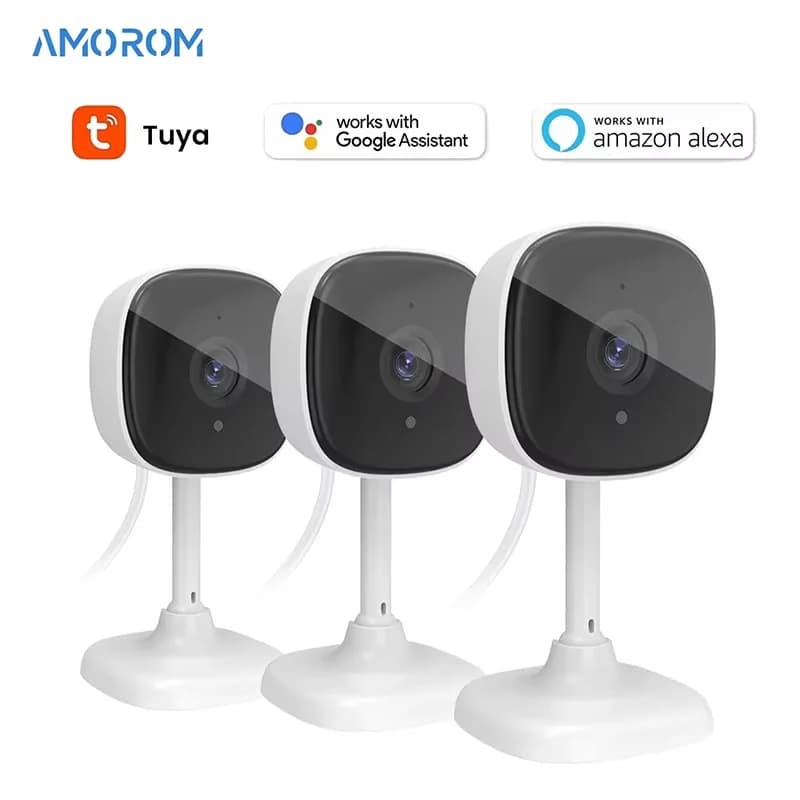Amorom caméra Ip Wifi intérieure 1080P moniteur bébé pour animaux de compagnie Vision nocturne Ai détecter Mini caméras de Surveillance avec
