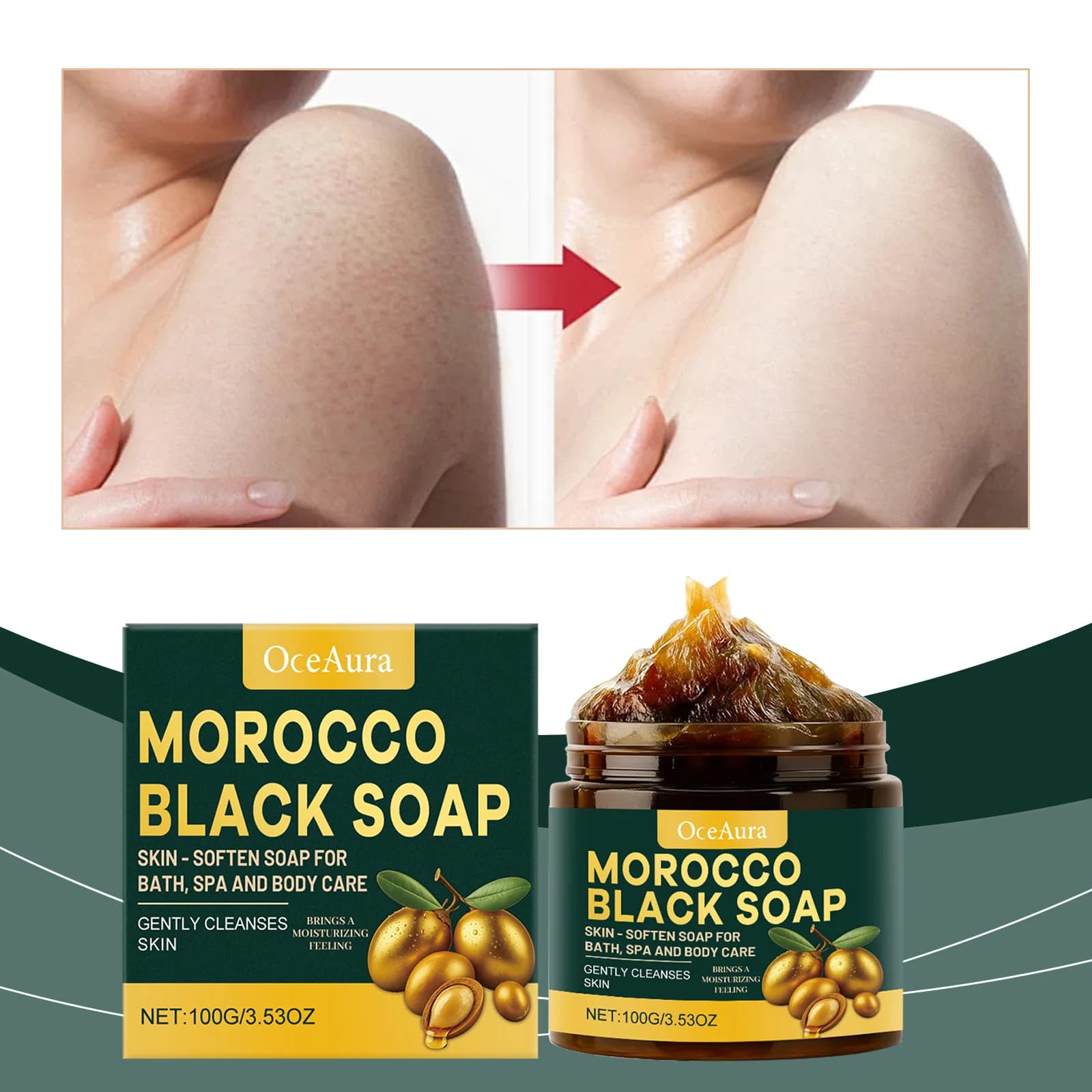 Savon noir naturel marocain, dissolvant de peau morte, gommage corporel, purifiant, nettoyage en profondeur, doux sur tous les Types de peau,