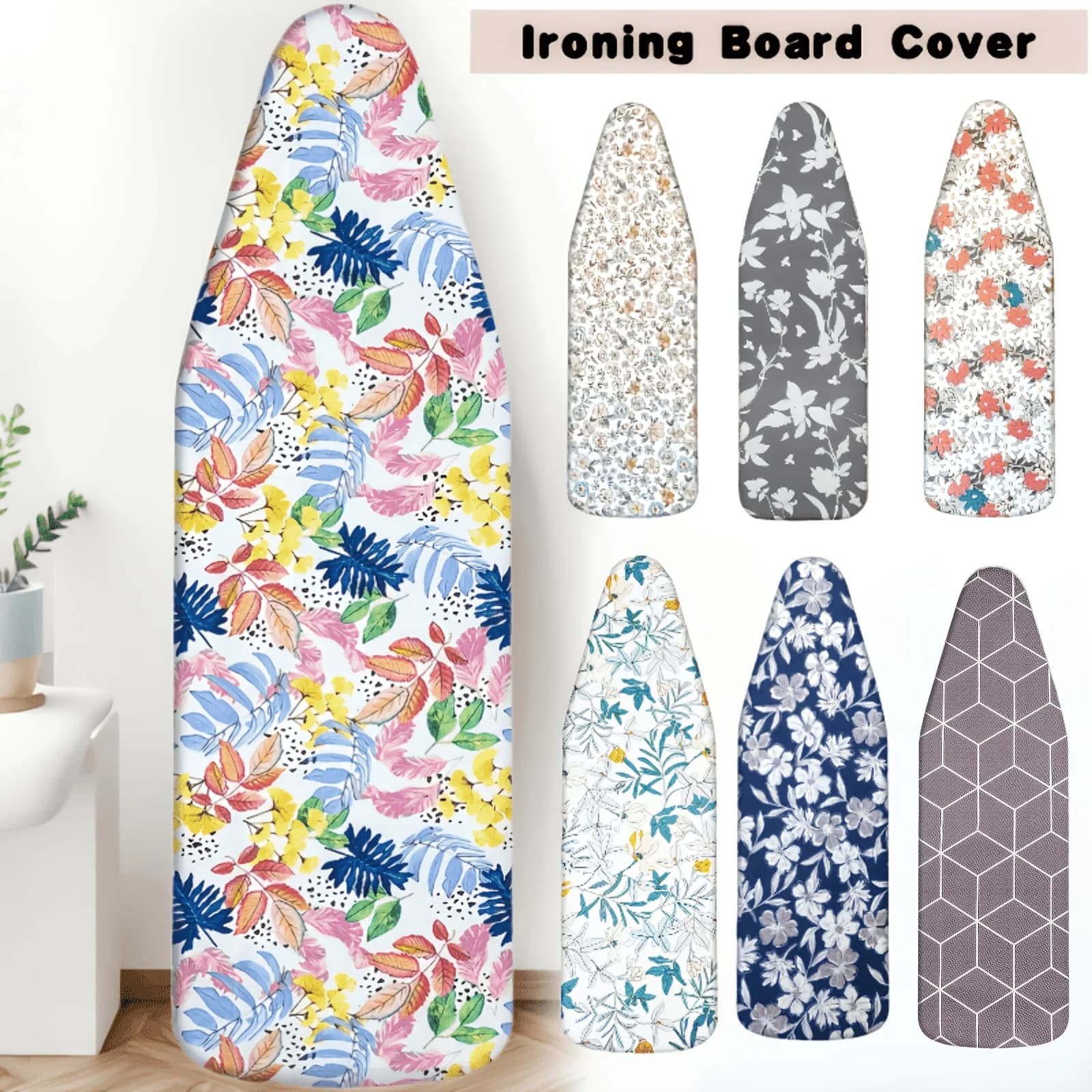 Housse de planche à repasser 120x40, 130x50, 140x50, taille complète, rembourrage anti-brûlure, tissu polyester épais et résistant, accessoire de