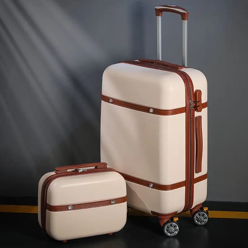 Ensemble de bagages à roulettes pour femmes, valise de voyage BLOLock, sac cosmétique universel, ensemble de bagages à roulettes rétro, mode,