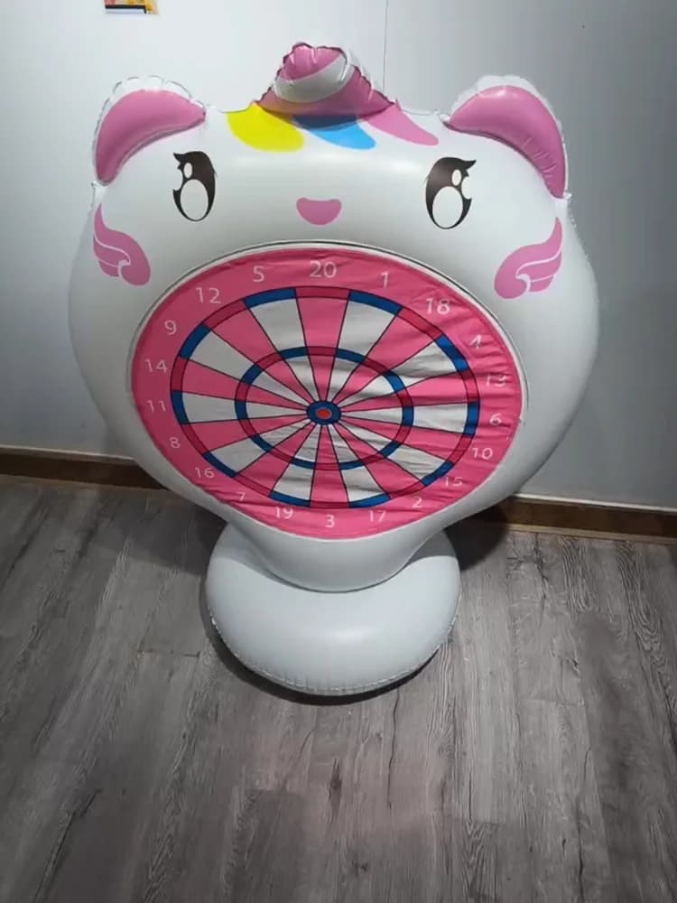 Planche à fléchettes licorne gonflable, jeu de lancer collant en PVC pour le plaisir des fêtes en famille, jouets de jardin intérieur et