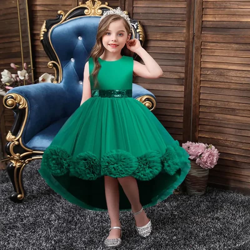 Robes d'été pour filles, tenue de mariage décontractée en Satin uni, sans manches, pour enfants de 3 à 10 ans