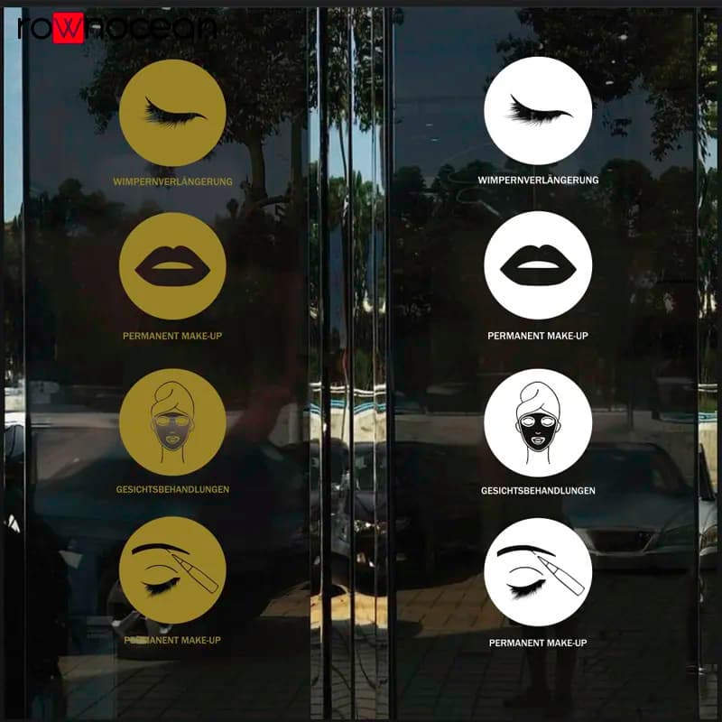 Fensteraufkleber/icônes personnalisées/Schaufenster dûriftung, autocollant pour Salon de beauté Spa, auto-adhésif et détachable, 25x25cm, 4D31
