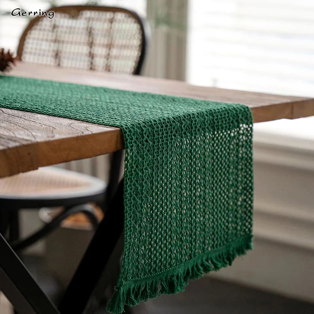 Gerring – chemin de Table vert Vintage, décoration de mariage, nappe de Table et de chambre, Table élégante, Textile de maison de Style européen