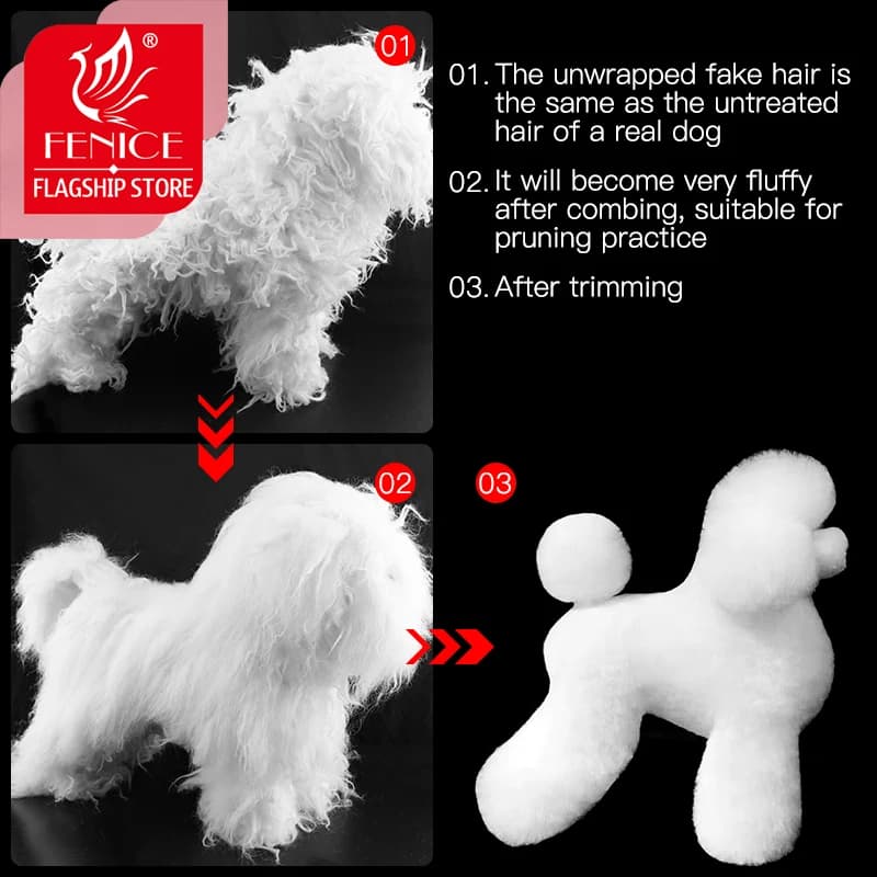 Fenice Simulation d'animaux de compagnie toilettage faux chien modèle pratique chien Standard squelette modèle chien corps complet faux cheveux