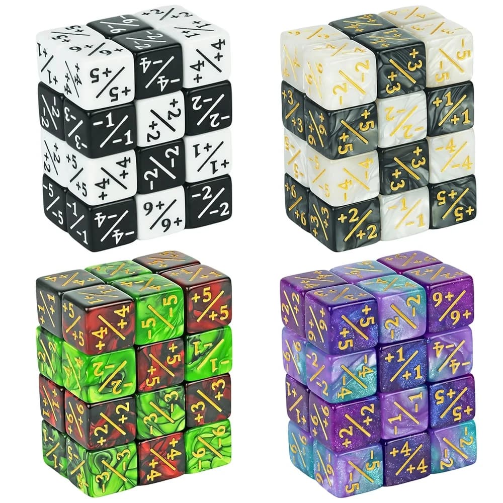 Nouvel ensemble de dés à six faces, 10 pièces, compteurs D6 +1/+1 et -1/-1, jeux de divertissement
