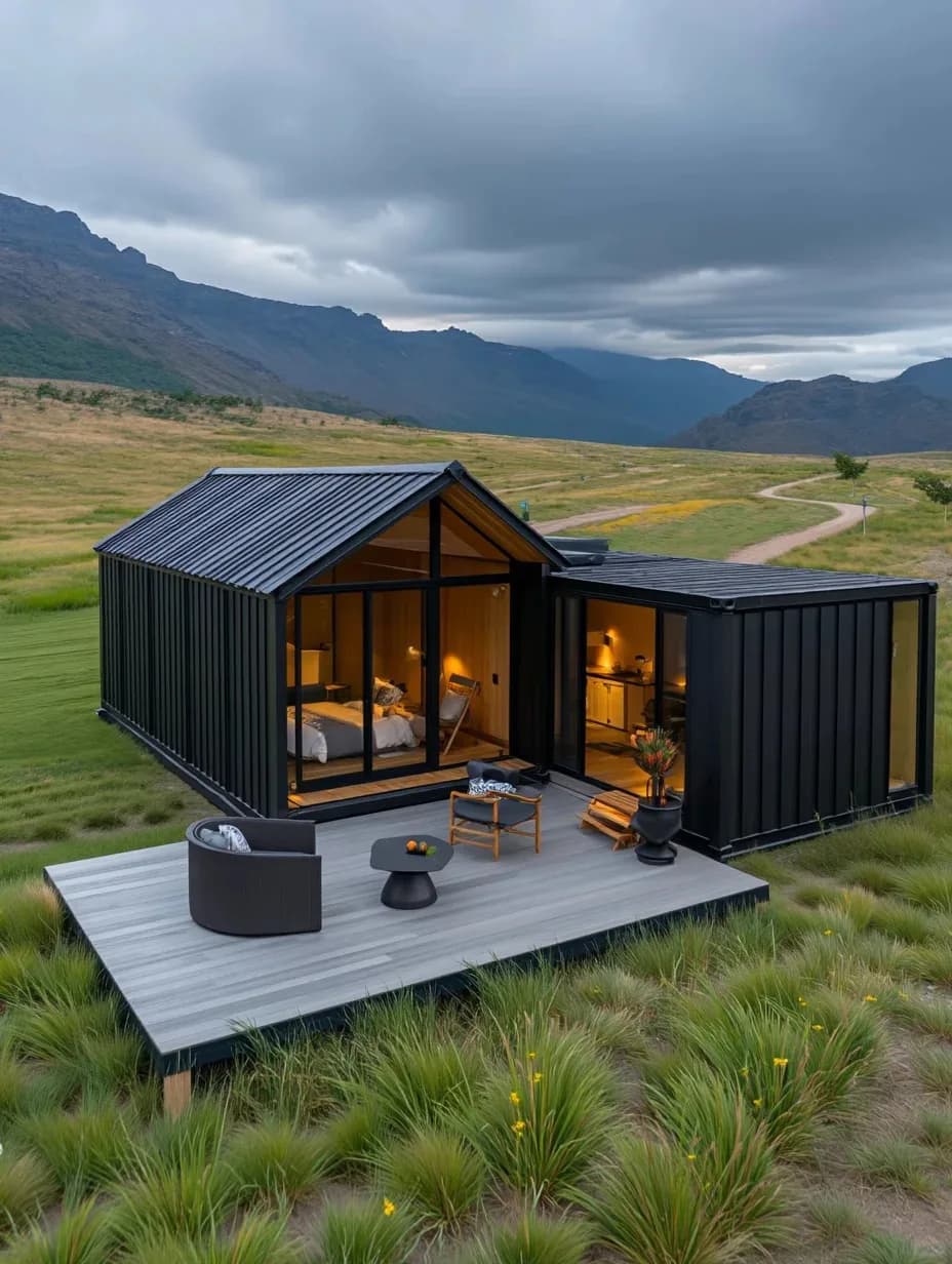 Petites villas confortables dans une zone de camping pour les aventures en plein air, hébergement écologique dans des environnements naturels