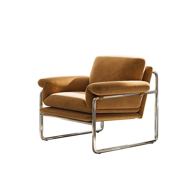 Bauhaus Style Antique en acier inoxydable design canapé chaise salon maison balcon loisirs inclinable chaise de négociation