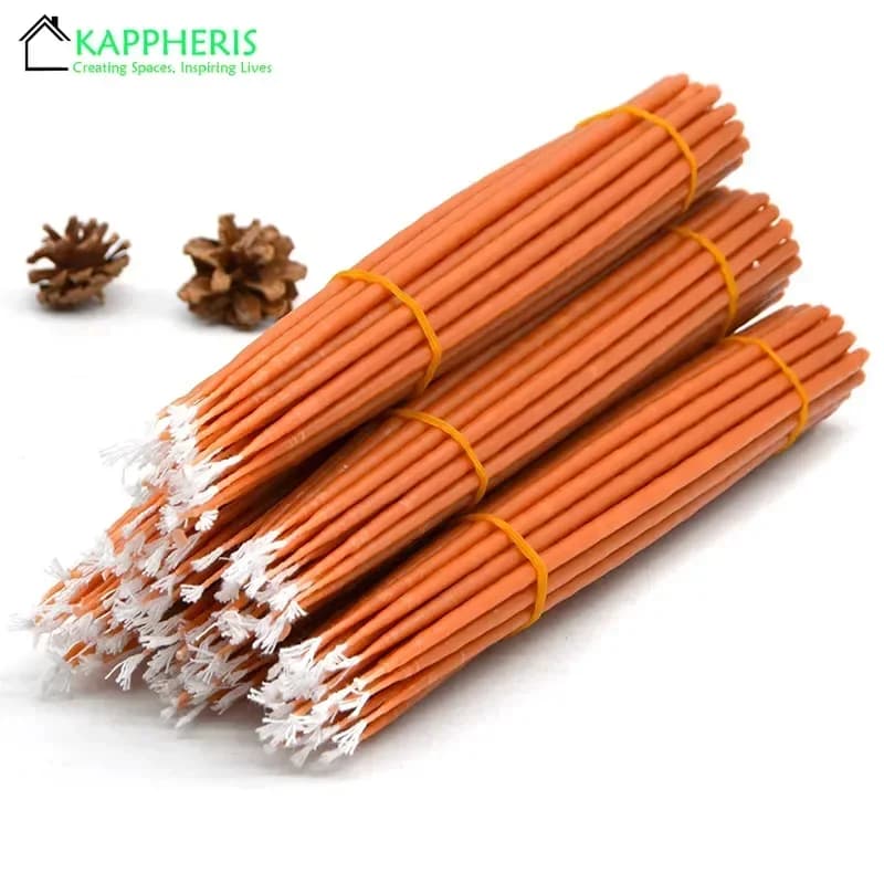 Bougies à miel coniques fines en cire d'abeille Pure, 15 pièces, pour la prière du rituel, bougies religieuses non parfumées, décor pour