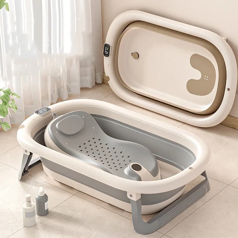 Baignoire numérique sensible à la température pour bébé Grande baignoire pliante portable pour la maison Baignoire pour enfants Baignoire pour