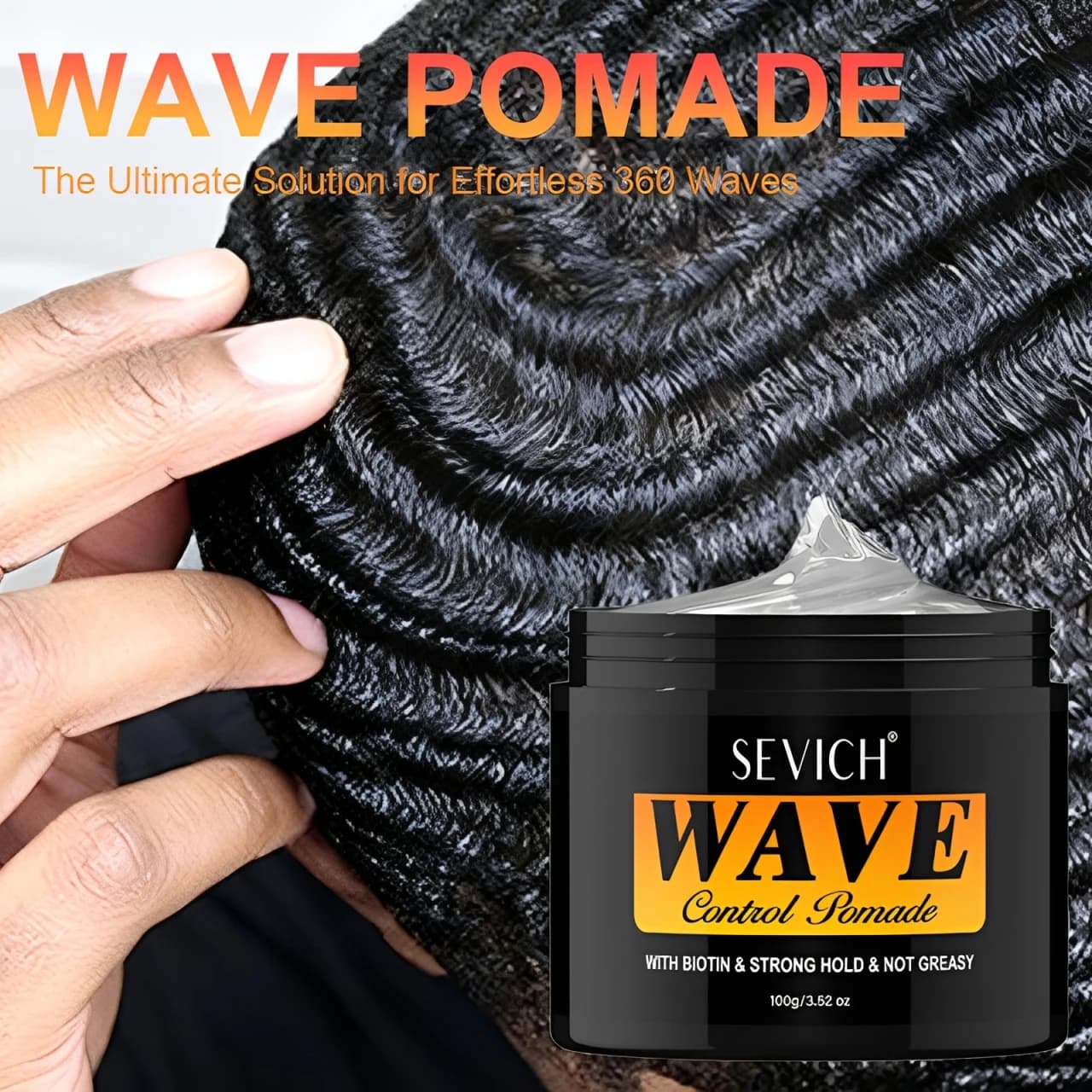Pommade Coiffante Effet Vague Naturelle 2026 pour Homme Noir aux Cheveux Bouclés – Crème Coiffante 360 Style Wave, Cire Nourrissante et Brillante