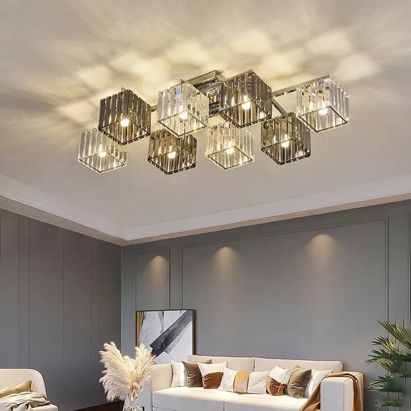 Lustre moderne pour salon, lampe de plafond LED chromée, luminaires, luminaires en cristal K9, éclairage décoratif