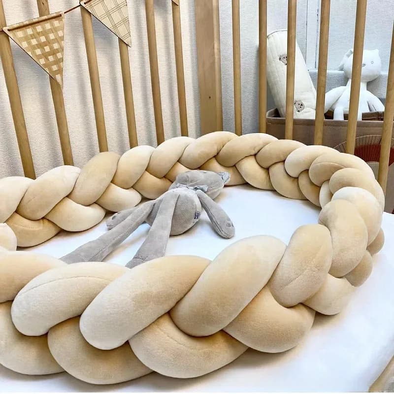 Bébé lit BumperInfant Bebe berceau protecteur lit pare-chocs pour chambre déco lit tresse bébé pare-chocs lit tresse noeud oreiller coussin