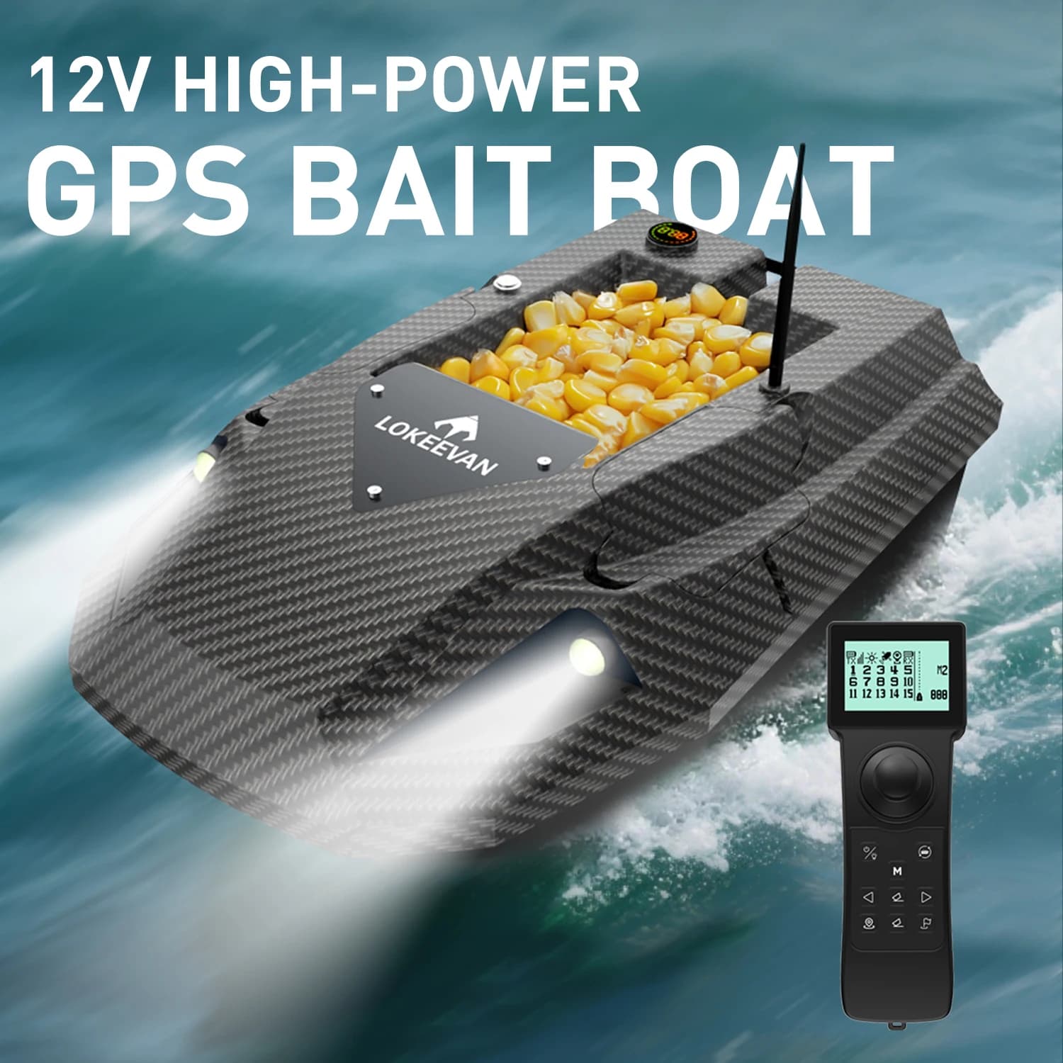 LOKEEVAN D50B appât bateau 12V 15600*2 Mah puissance tirer filet Troll crochet GPS + Beidou Satellite double système de positionnement lanceur de
