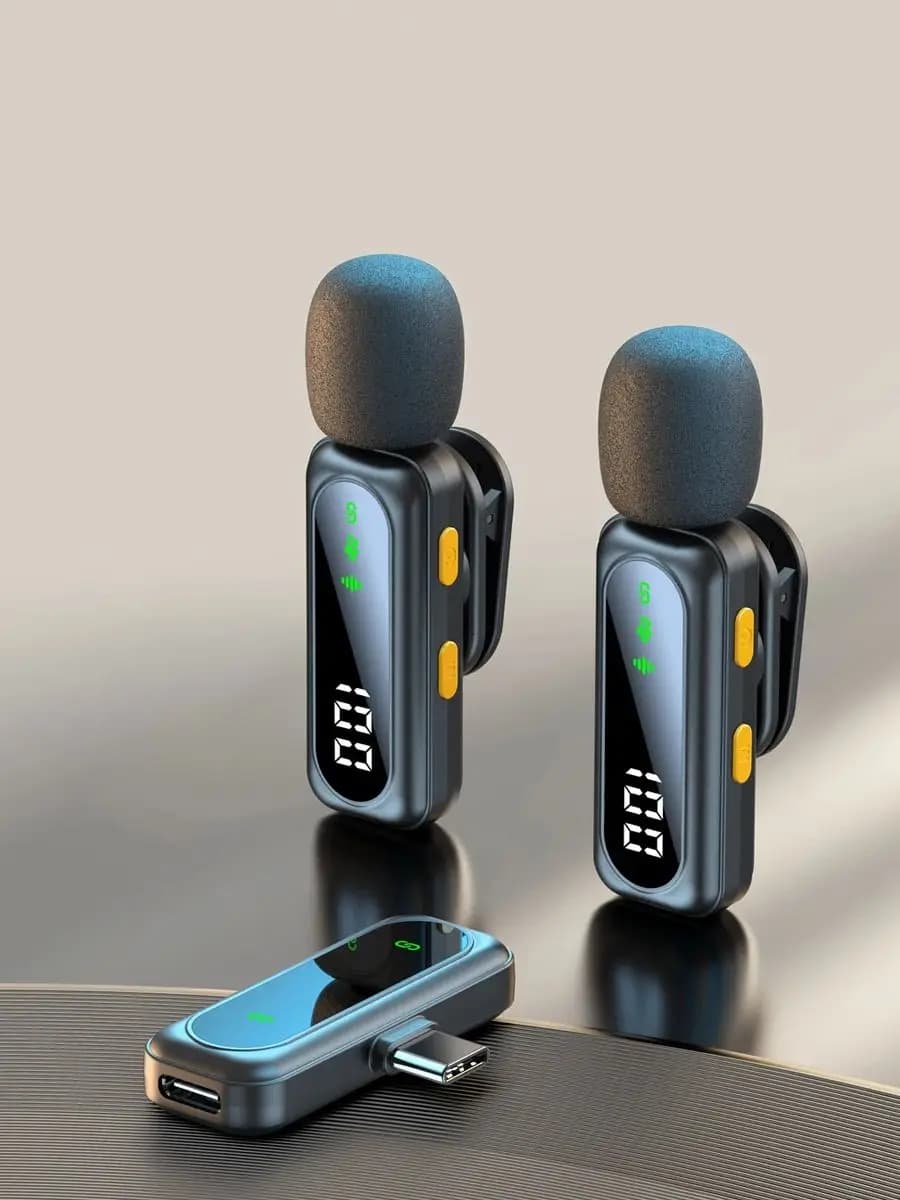 J21 sans fil Lavalier revers Microphone Audio vidéo enregistrement Mini micro pour iPhone Android micro Portable réduction du bruit Vlog en direct