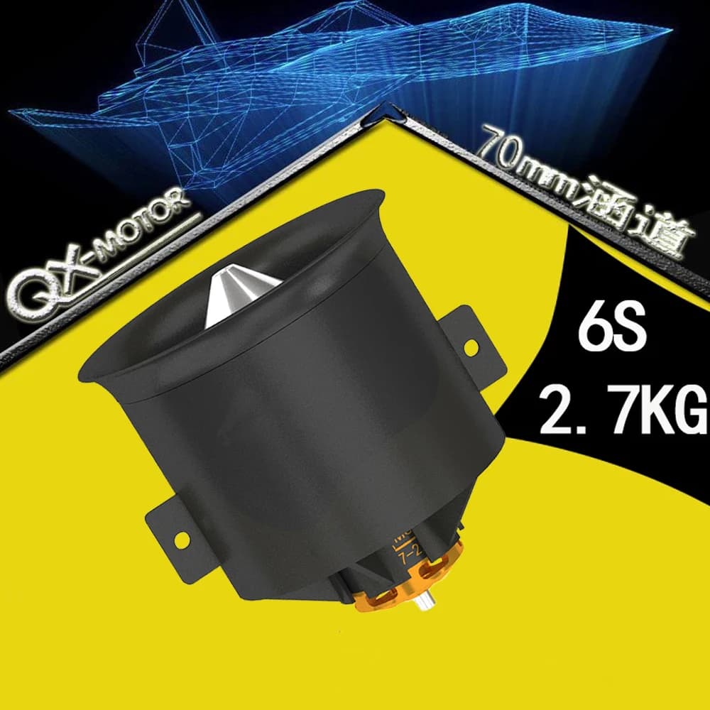 Qx-motor 70mm EDF 2200KV ventilateur à 12 pales moteur sans balais 6S 100A ESC pour modèle d'avion RC accessoires de Drone