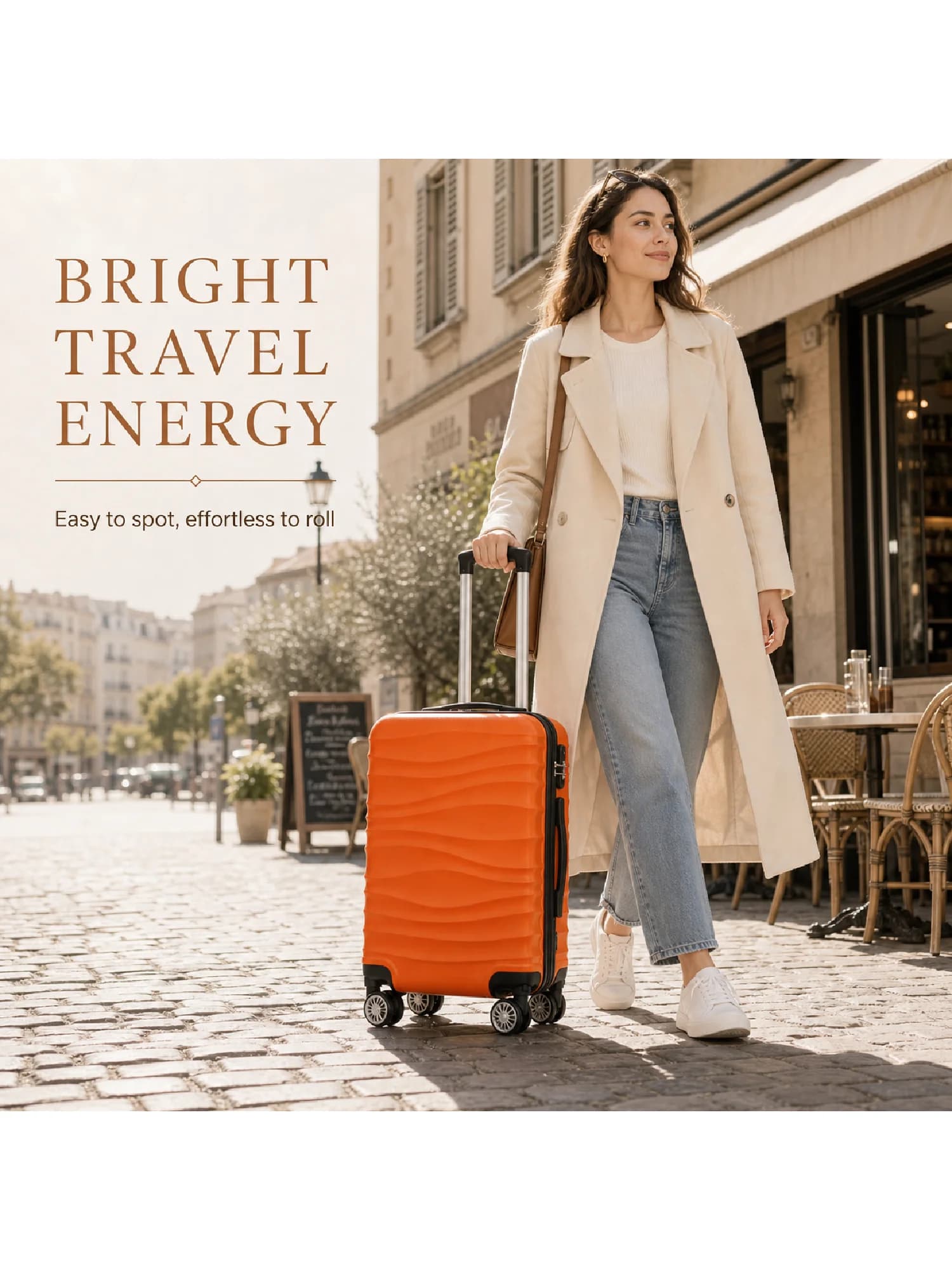 Valise cabine 55*40*20cm, 20 pouces, compatible avec plusieurs compagnies aériennes, roues détachables, poignée télescopique à trois sections,