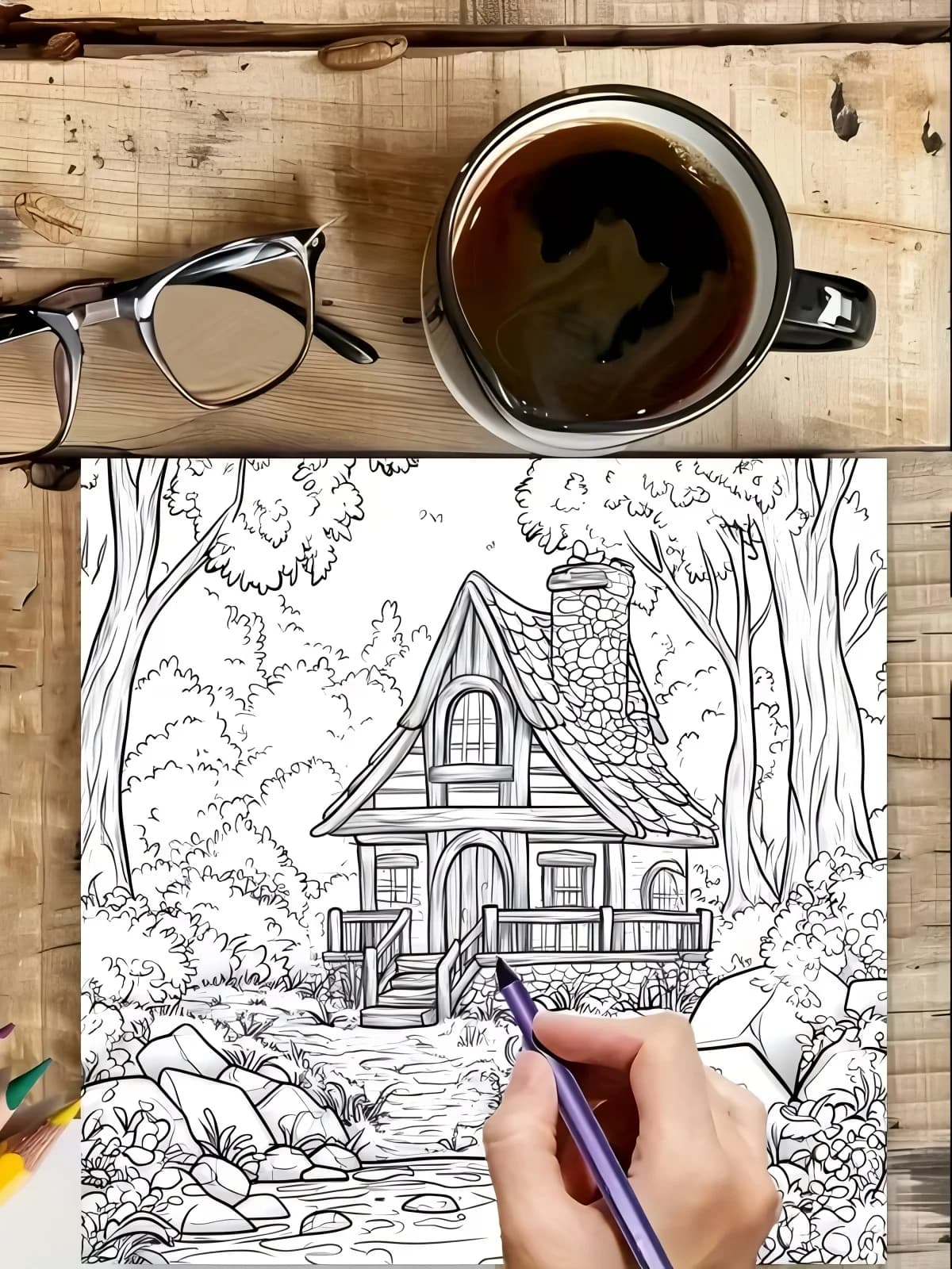 Livre de coloriage de style japonais Cutie de 28 pages pour adulte |   Livre de coloriage, fournitures de dessin pour Noël, Thanksgiving