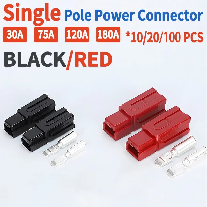 Connecteur de batterie DC 600V, Type monopolaire SB30 30A, prise d'alimentation UPS, prise rapide à courant élevé, 10/50/100/500 pièces