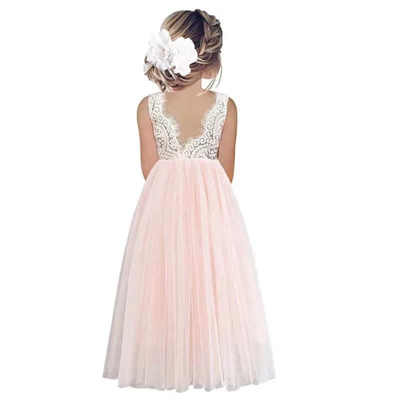 Robe d'été en dentelle pour petites filles, tenue princesse de fête, vêtements d'anniversaire, de mariage, pour enfants de 2 4 6 8 10 12 14