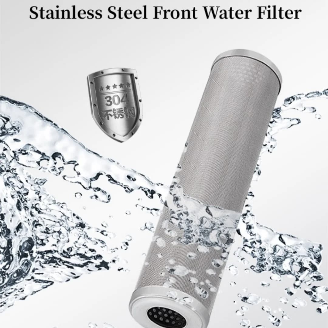 Le filtre à eau en acier inoxydable de 10 pouces peut être nettoyé et réutilisé, résistant à la Corrosion, aux hautes températures, 5 microns