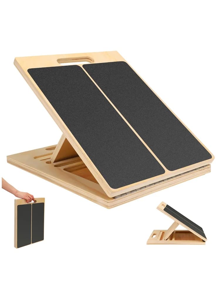 Planche inclinée pliable en bois, civière réglable pour mollet et cheville, étirement à domicile, équipement de Fitness pour l'entraînement et