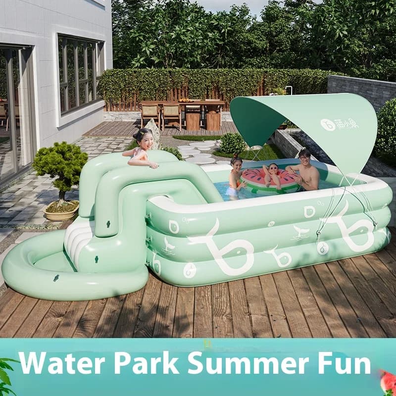 Piscine gonflable d'extérieur pour adultes et enfants, grand pare-soleil de sécurité pliable et épais, piscine gonflable d'été pour la maison