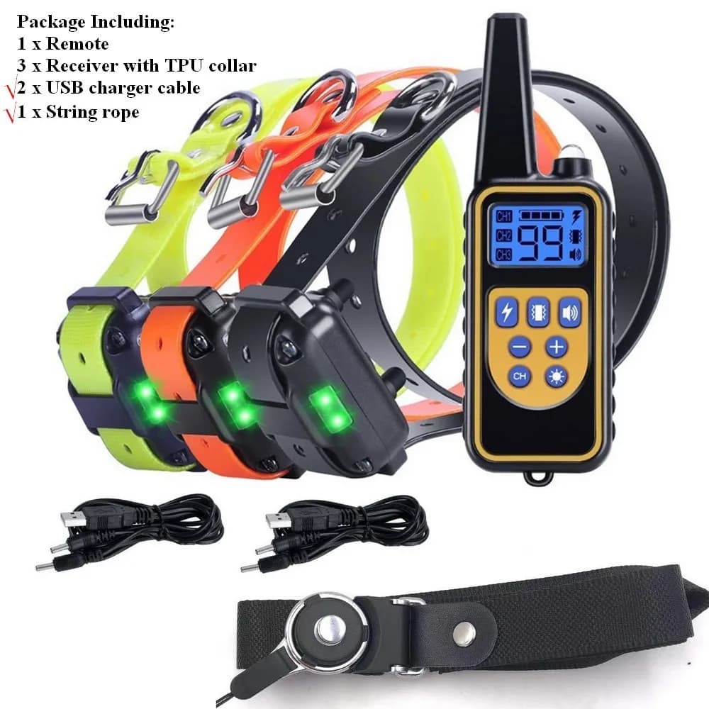 Collier d'entraînement pour chien de 800M, bip à distance, Vibration, choc, Rechargeable, étanche, entraîneur pour animaux de compagnie, arrêt