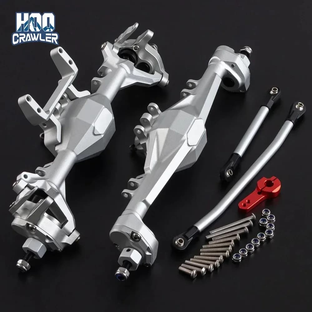 HooCrawler CNC en aluminium intégré avant arrière portail essieu anodisé pour 1/10 RC voiture sur chenilles Axial SCX10 II RGT 86100 Redcat GEN8