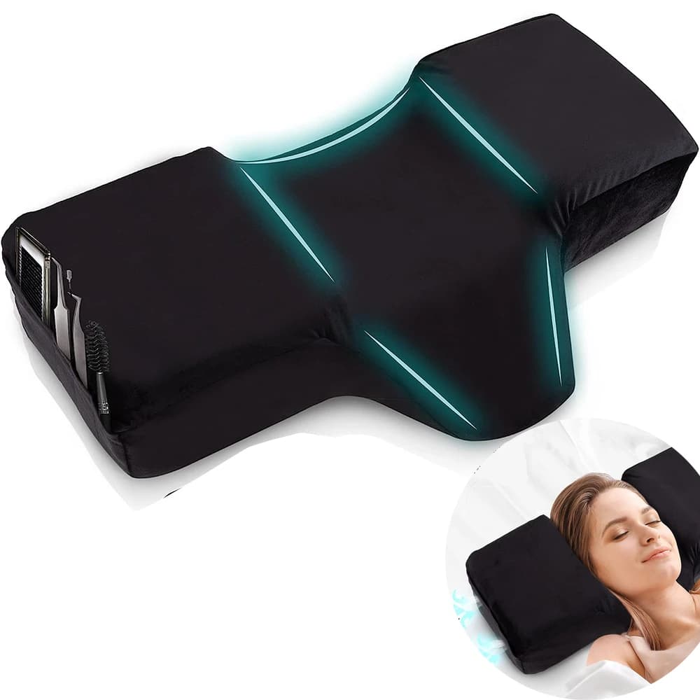 Oreiller pour Extension de cils, mousse à mémoire de forme, courbe ergonomique, améliore les cervicales, doux, pour Salon, maquillage, fournitures