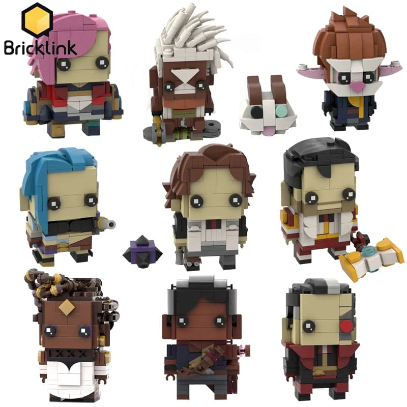 Bricklink bataille de deux villes Anime arcanes figurines briques ensembles Jayce Caitlyn Jinx Vi poupée d'action blocs de construction jouets pour