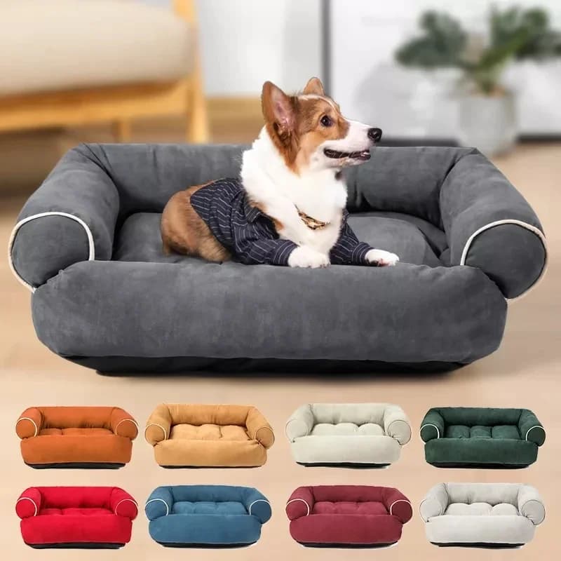 Canapé rectangulaire en plastique anti-alde pour animaux de compagnie, lit pour chien, sommeil profond, super doux, épais, chaud, polymères,