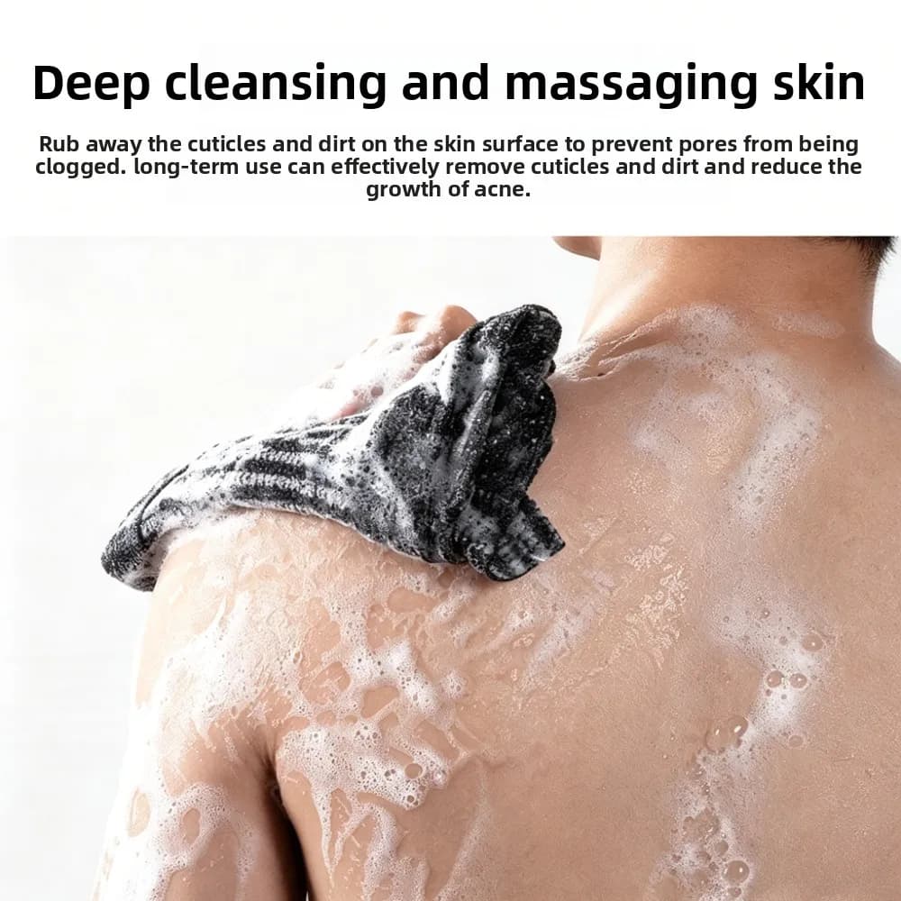 Serviette de bain exfoliante multifonction à ions d'argent, extra longue, pour le dos, pour hommes et femmes, usage quotidien en salle de bain