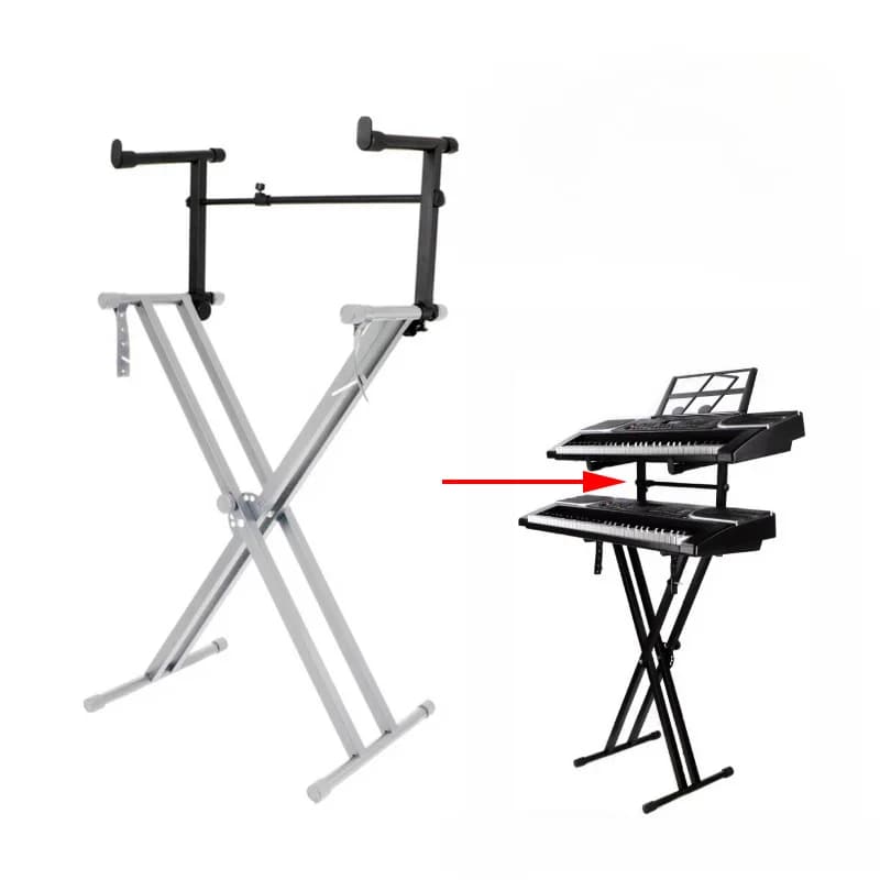 Adaptateur d'extension universel, support de deuxième niveau pour clavier de Piano électronique, support étagères, largeur réglable 42-75cm