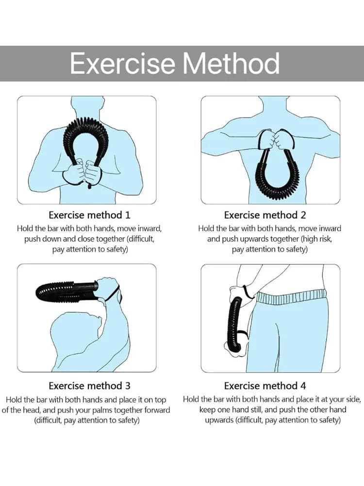 Appareil de musculation à ressort réglable 10-60 kg pour l'entraînement des bras, barre de résistance pliable pour exercices de poitrine