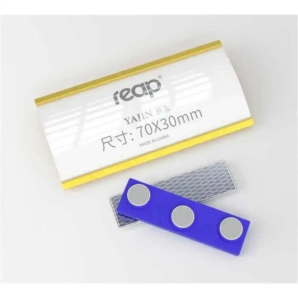 10 badges nominatifs en alliage d'aluminium de type broche en arc, porte-badge avec attache à épingle pour les gestionnaires et le personnel