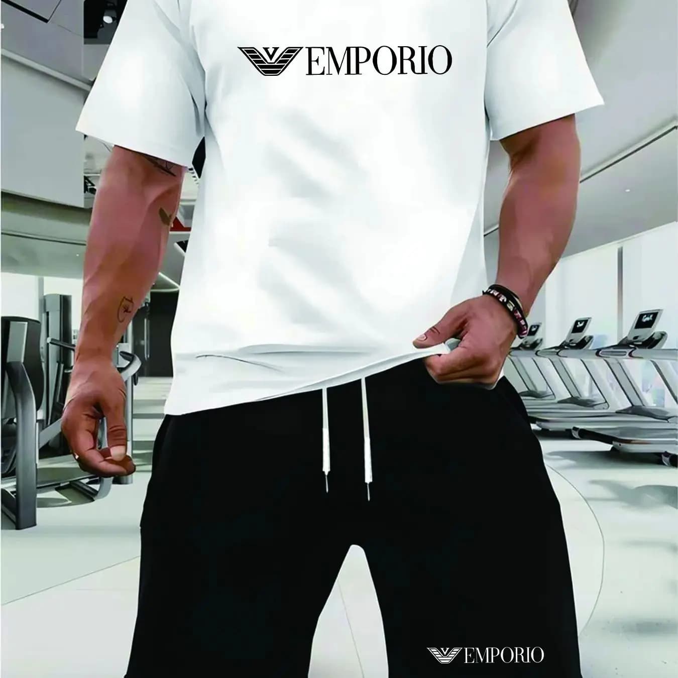 EMPO, vêtements de sport respirants pour la course à pied pour homme, ensemble deux pièces, ensemble de fitness de marque pour les loisirs