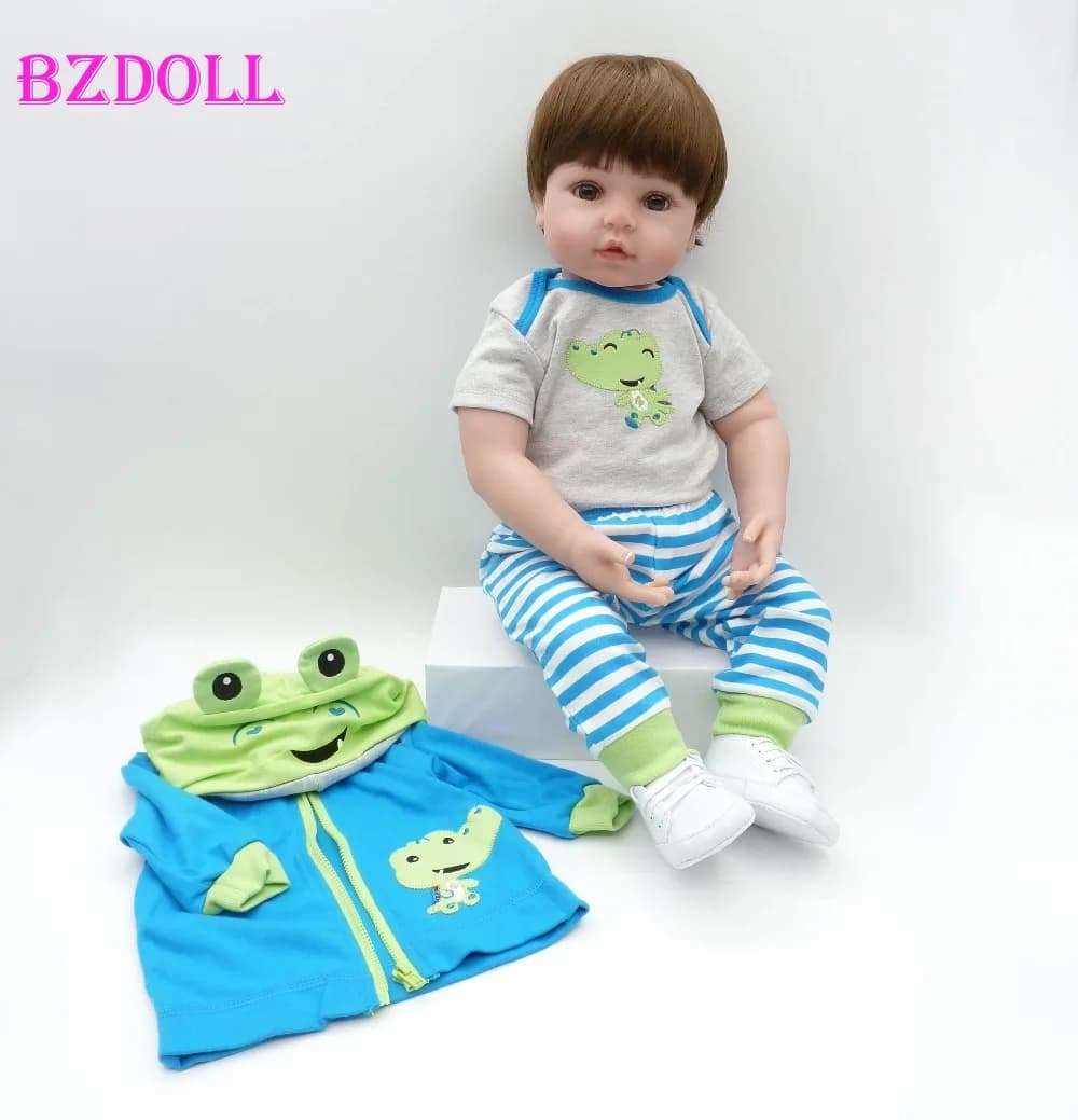 Jouets réalistes de 47 cm en silicone pour bébé, joli vinyle pour garçon, cadeau d'anniversaire à la mode