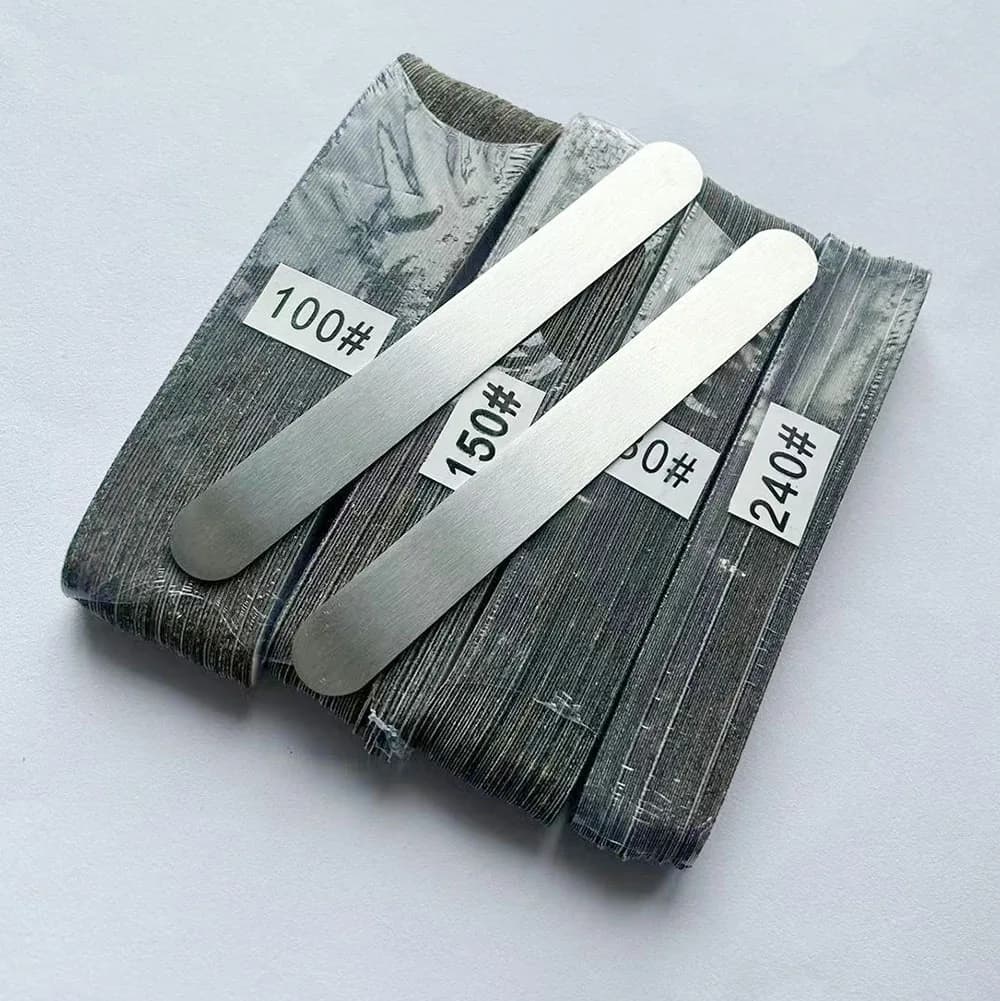 Tampons de papier de verre de remplacement pour lime à ongles durable, base en métal avec 200 pièces fournies, papier de verre noir, 2 pièces