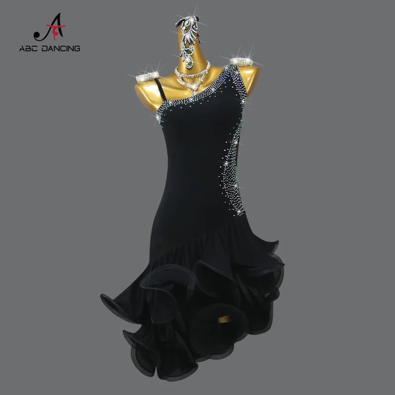 Costume de danse latine pour femmes, hauts de ligne, vêtements de compétition, jupes de bal pour filles, Costume de bal d'entraînement de Samba
