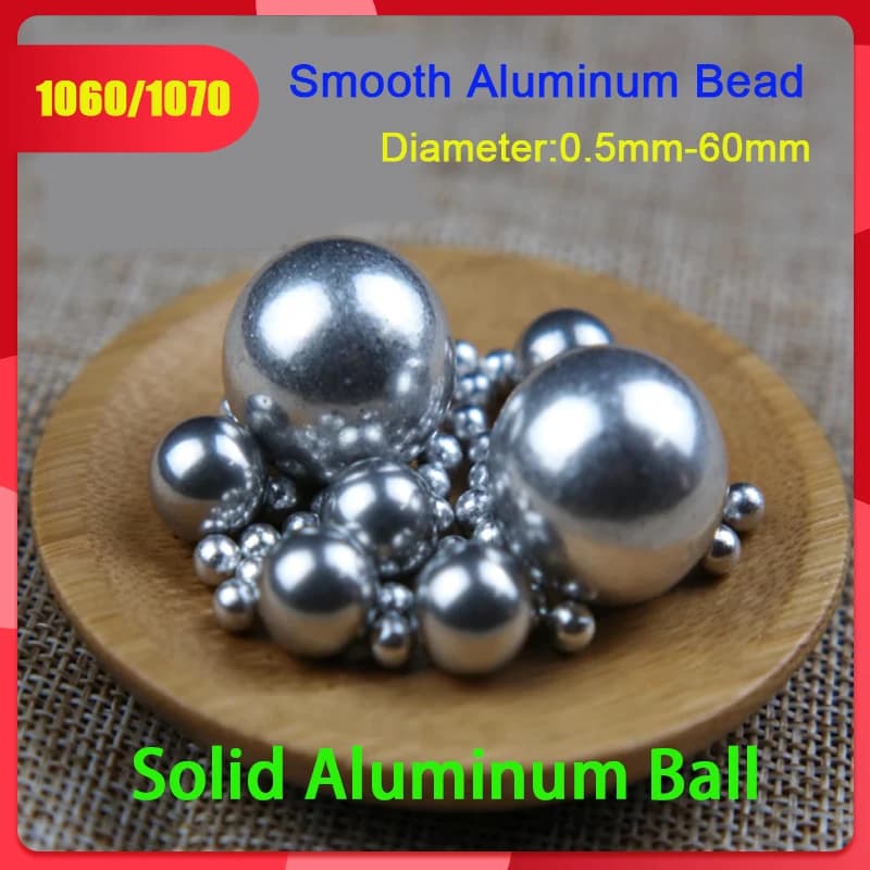 Boule en aluminium massif 1060/1070, perle en aluminium lisse 0.5/0.7/0.8/0.9/1/1.5/2/2.5/3.2/3.5/4/5/6/6.35/7/8/9/10/12-60mm
