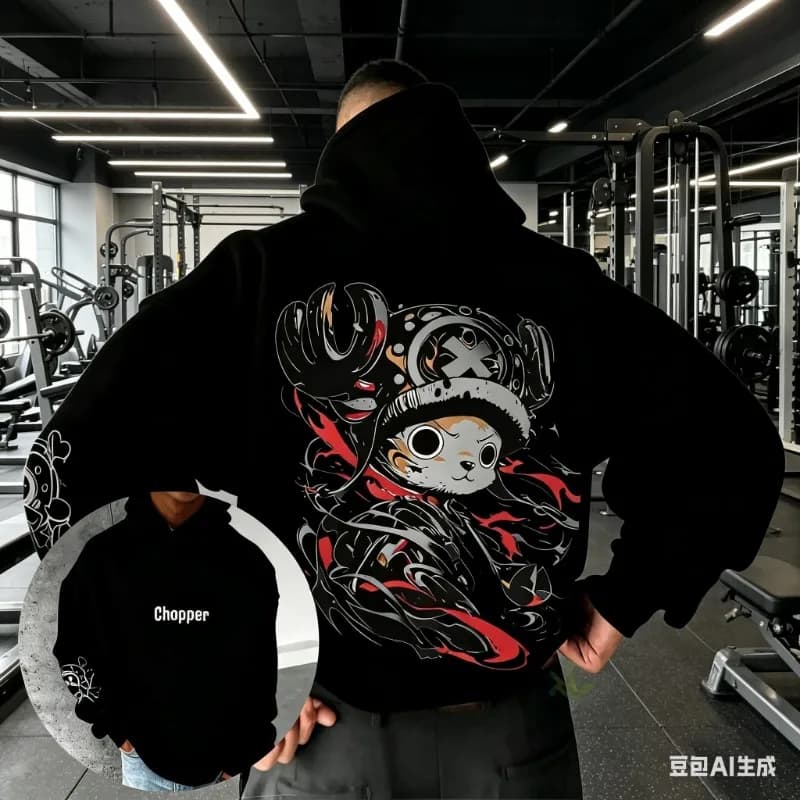 Nouveau Sweat à Capuche Anime One Piece Chopper Été 2026 pour Hommes et Femmes, Oversize Décontracté Streetwear Cosplay, Pull en Coton Y2K