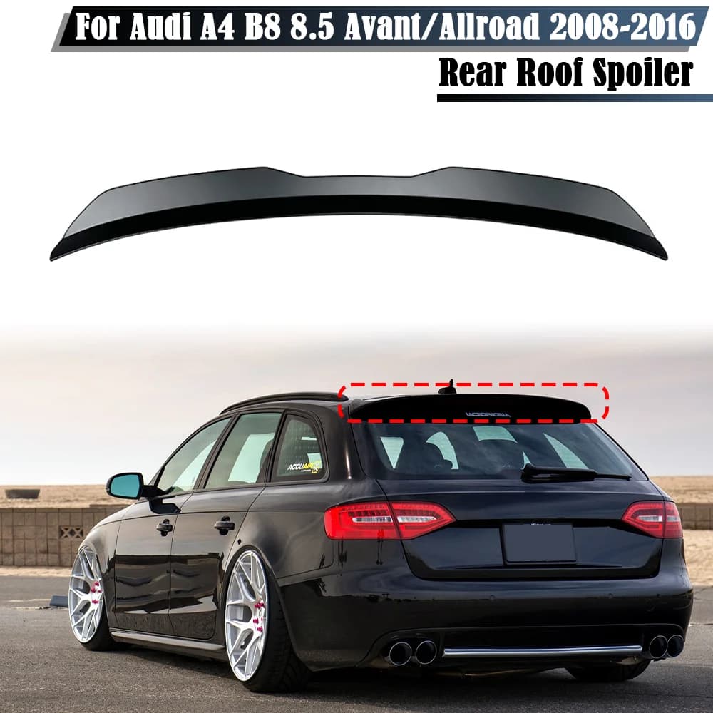 Pour Audi A4 B8 8.5 Avant/Allroad 2008 - 2016 couvercle de coffre arrière aileron de toit aile ABS aile arrière de voiture accessoires de voiture
