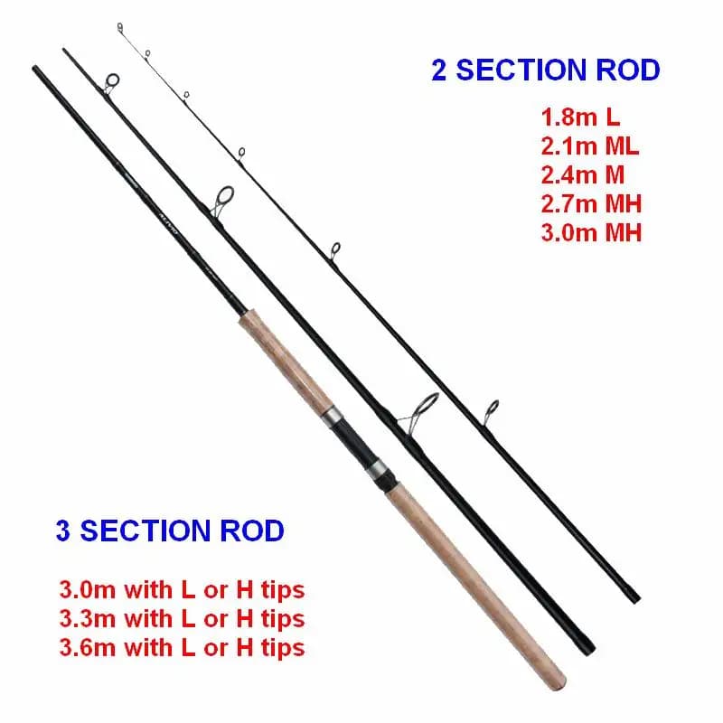 ZZ323 ZZ323A 3.0m 3.3m 3.6m 3 Sections RF ou Action rapide longue leurre filature canne à pêche en fibre de carbone