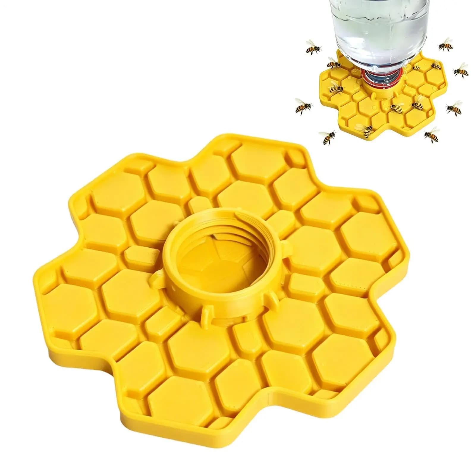 Abreuvoir pour abeilles avec perchoir, station d'hydratation pour abeilles, plateau en nid d'abeille à petits trous pour jardin, patio, extérieur,