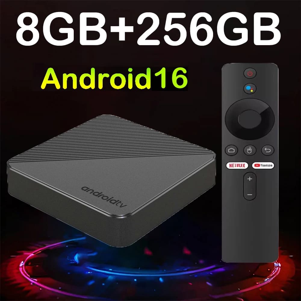 Boîtier Smart TV T8 8K Android 16 pour Home Cinéma Intelligent 8 Go 32 Go 128 Go 256 Go RK3518 Double Interface Utilisateur Google Assistant Double