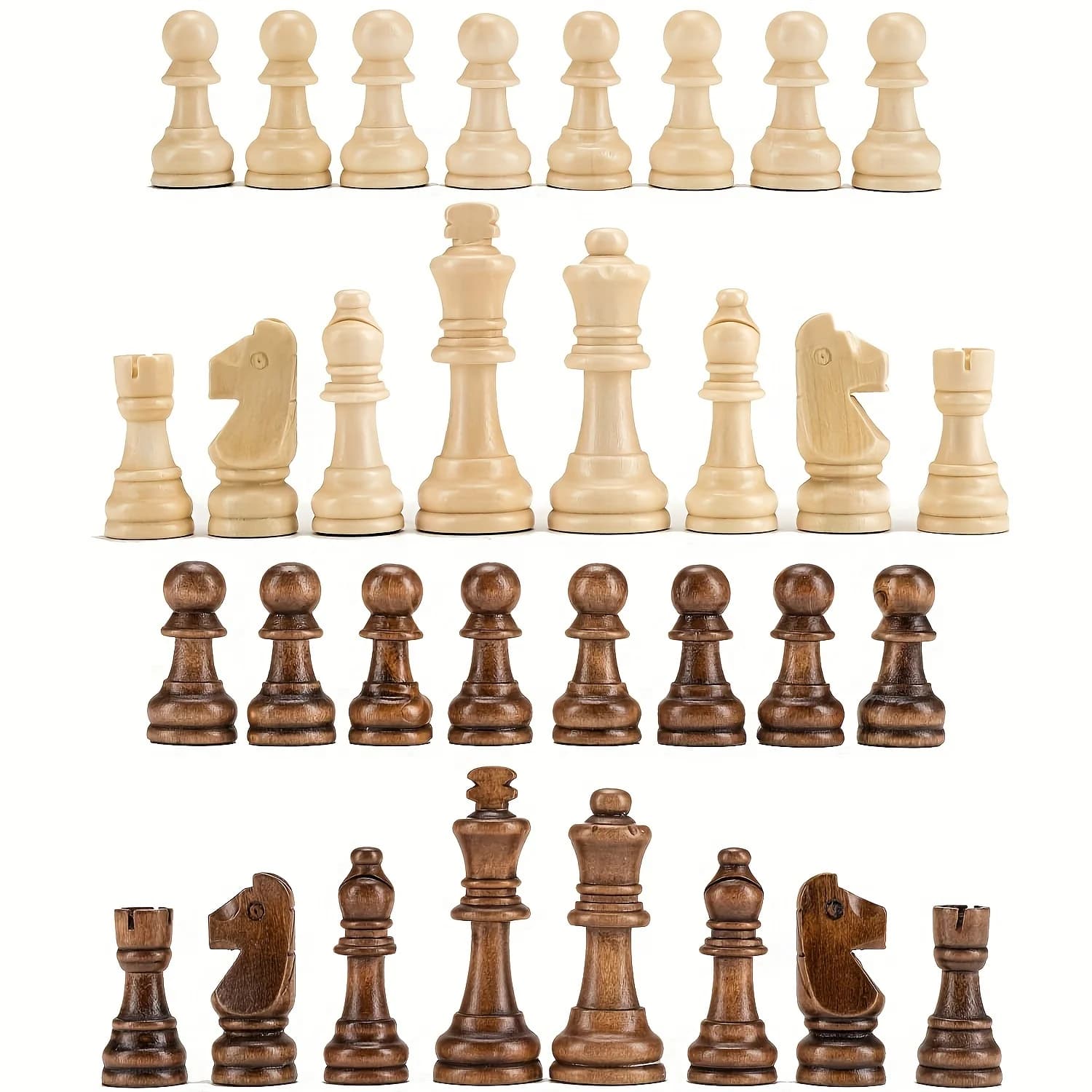 Nouvel ensemble de pièces d'échecs haut de gamme en bois massif de 7,8 cm/3 pouces, 32 pièces pour jeu de divertissement sur bureau